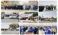 حضور مدیر شبکه بهداشت و رئیس بیمارستان نیاپور بندرخمیر در راهپیمایی یوم الله ۱۳ آبان